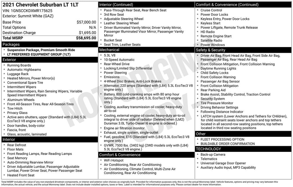 Used 2021 Chevrolet Suburban LT SUV