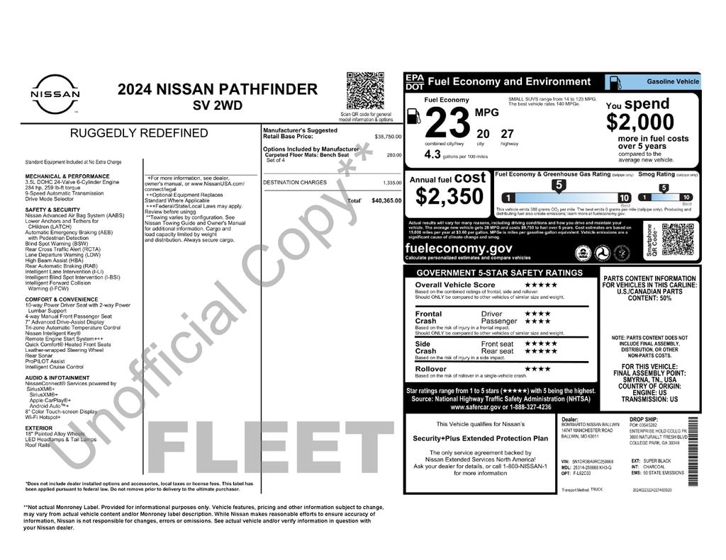 Certified 2024 Nissan Pathfinder SV SUV