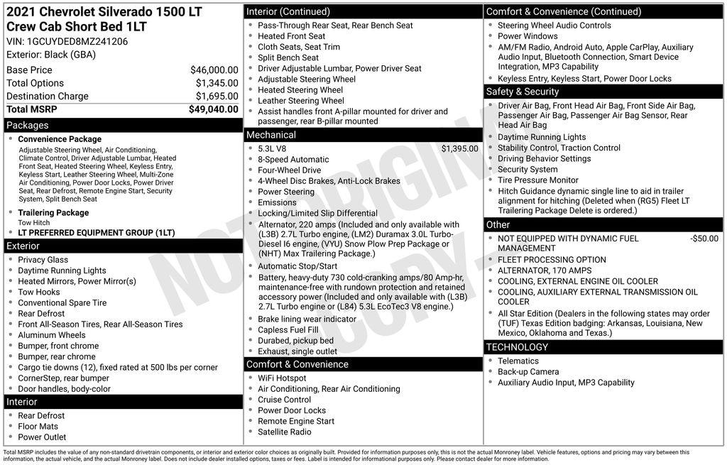 Used 2021 Chevrolet Silverado 1500 LT Truck Crew Cab
