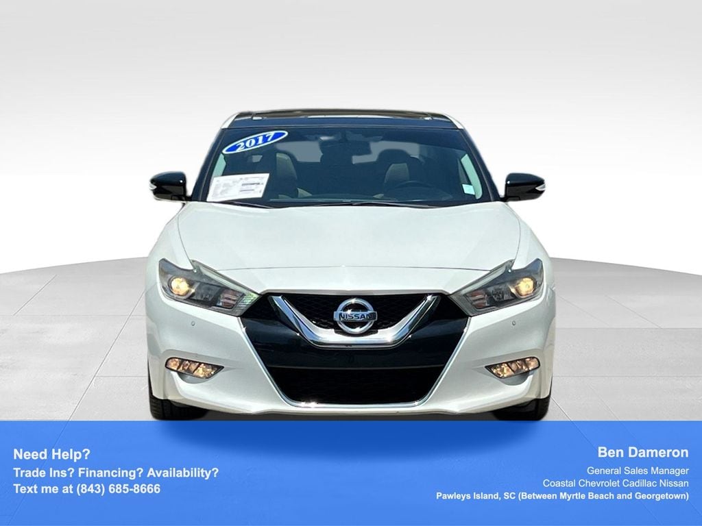 Used 2017 Nissan Maxima SL with VIN 1N4AA6AP7HC430866 for sale in Pawleys Island, SC