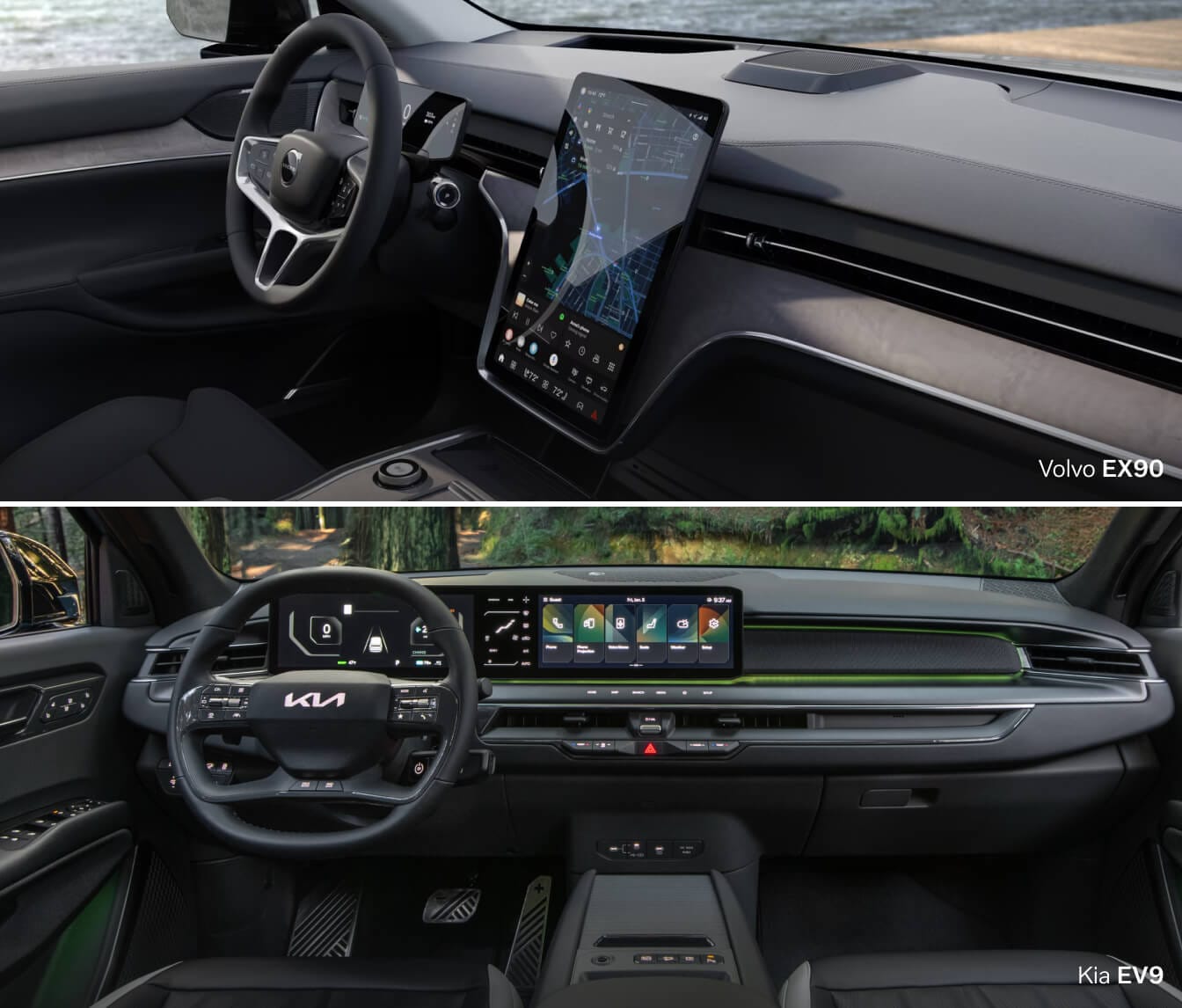 Volvo EX90 vs. Kia EV9 Interior