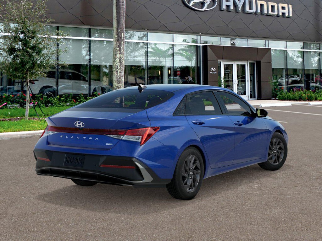 New 2026 Hyundai Elantra Hybrid Blue Sedan