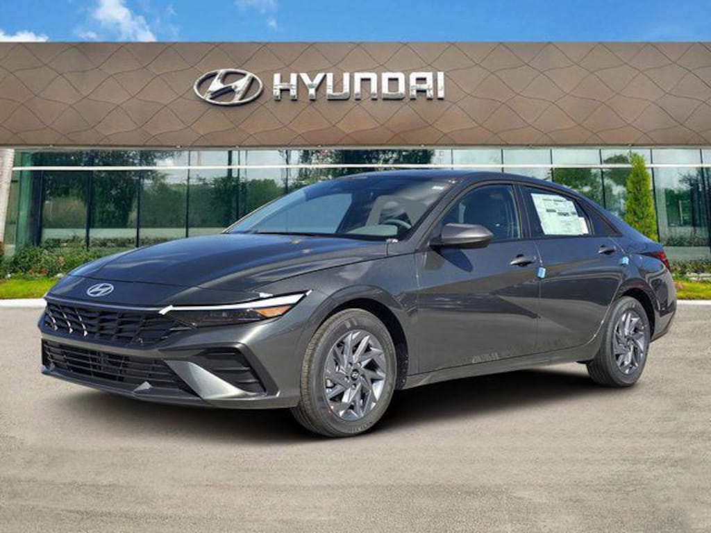 New 2026 Hyundai Elantra Hybrid Blue Sedan