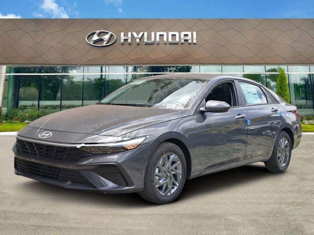 New 2026 Hyundai Elantra Hybrid Blue Sedan