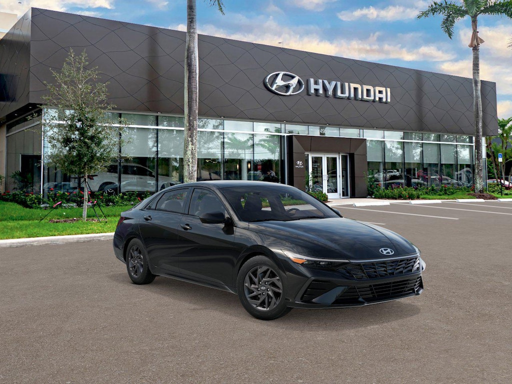 New 2026 Hyundai Elantra Hybrid Blue Sedan