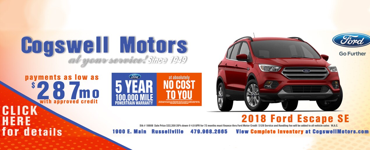 New and Used Ford, Mazda and Lincoln Dealer Russellville Cogswell Motors