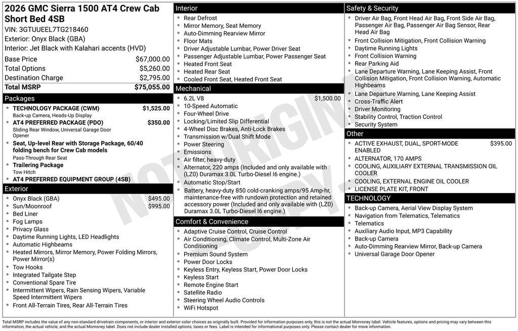 New 2026 GMC Sierra 1500 AT4 Truck
