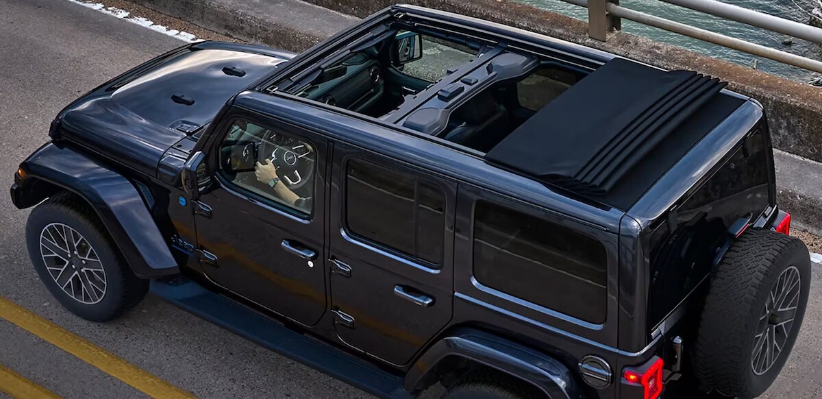 2024 Jeep Wrangler with the soft top open