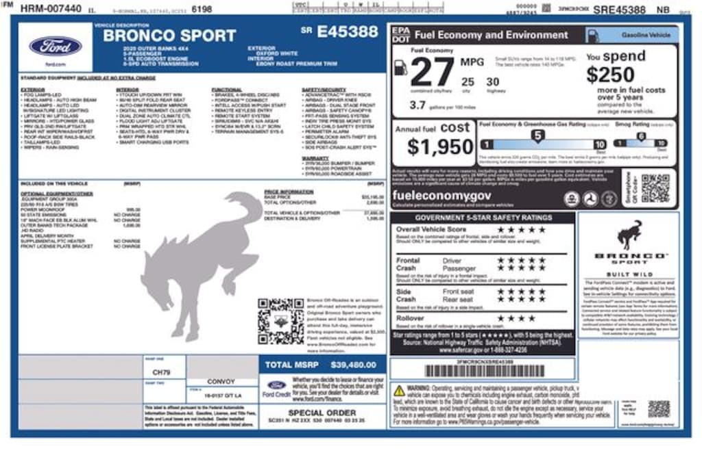 Used 2025 Ford Bronco Sport Outer Banks SUV