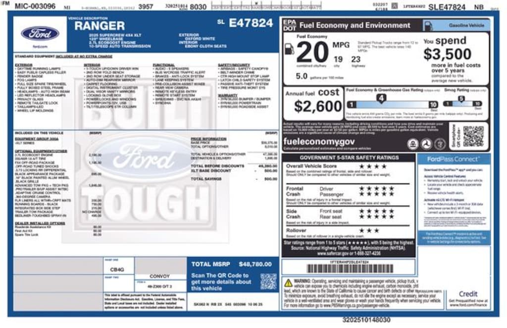 New 2025 Ford Ranger XLT Truck