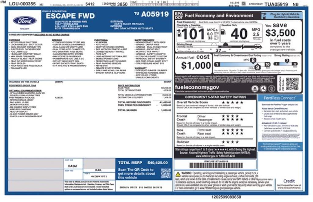 New 2026 Ford Escape Base SUV