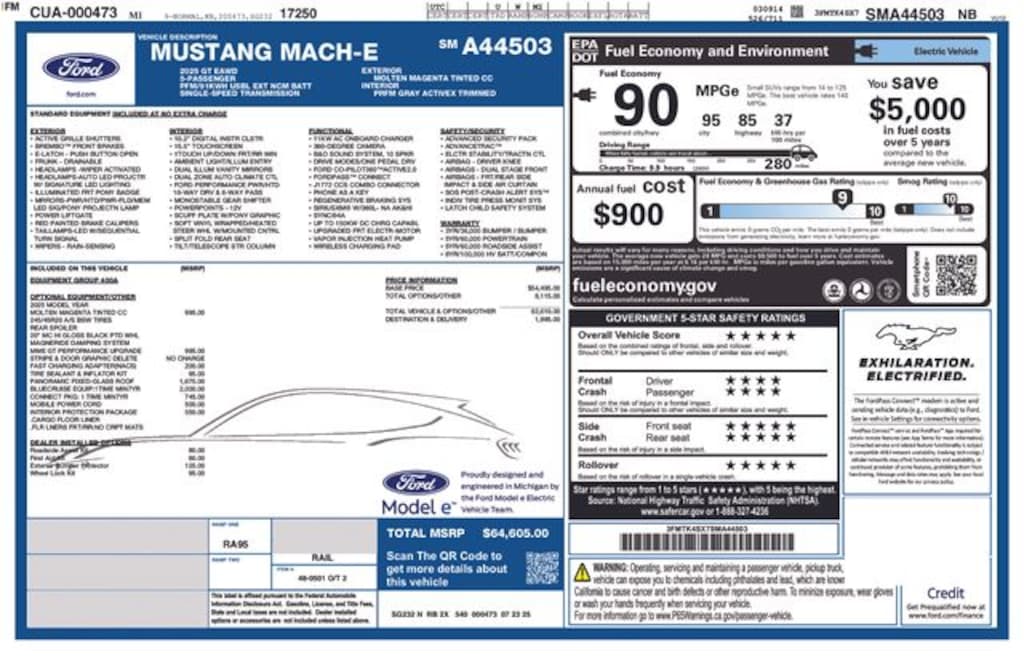 New 2025 Ford Mustang Mach-E GT SUV