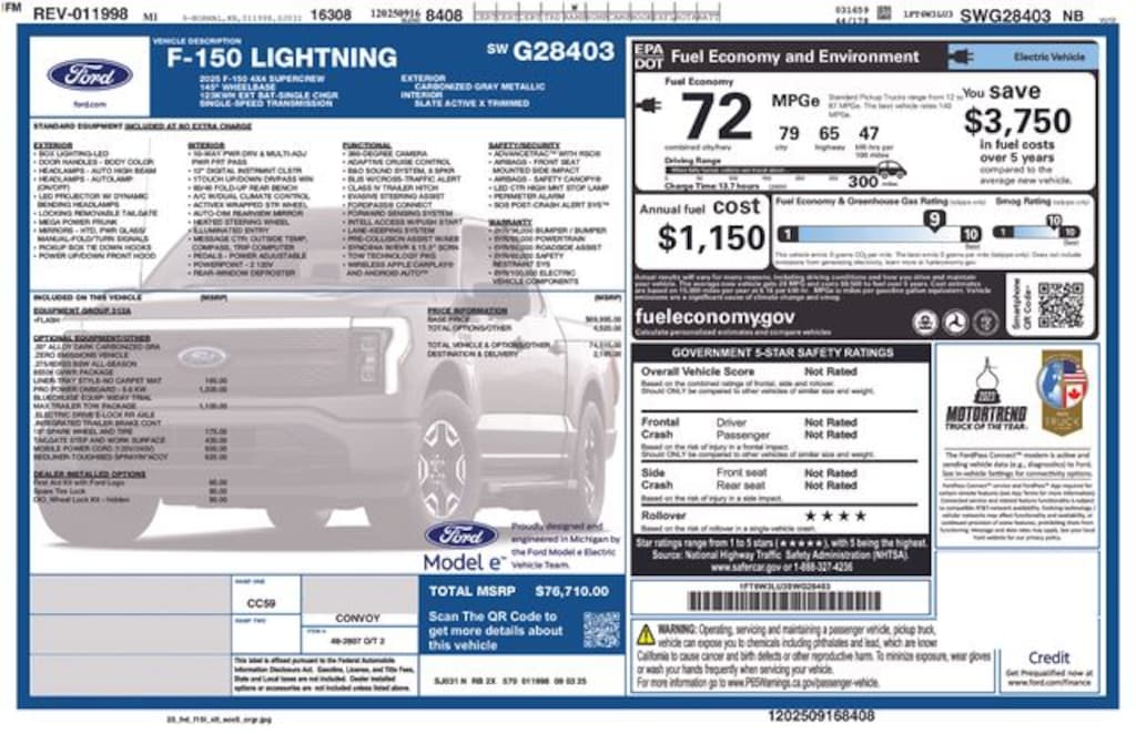 New 2025 Ford F-150 Lightning Flash Truck