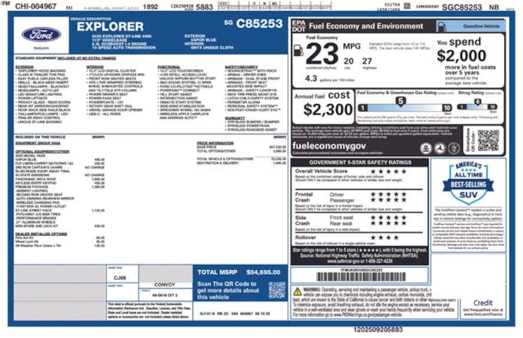 New 2025 Ford Explorer ST-Line SUV