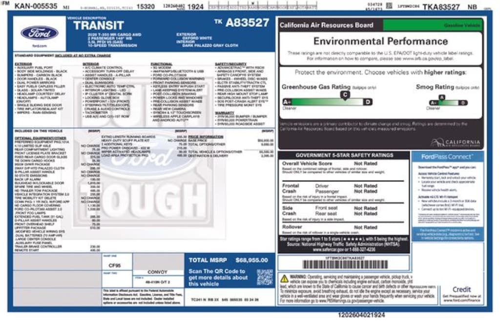 New 2026 Ford Transit-350 Cargo Base Cargo Van