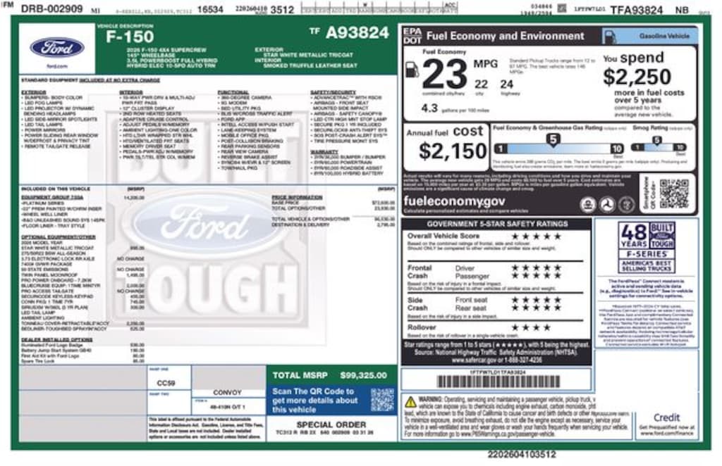 New 2026 Ford F-150 Platinum Truck