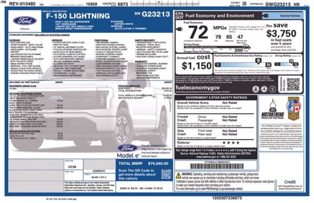 New 2025 Ford F-150 Lightning Flash Truck