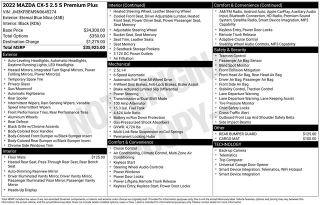 Certified 2022 Mazda CX-5 2.5 S Premium Plus Package SUV