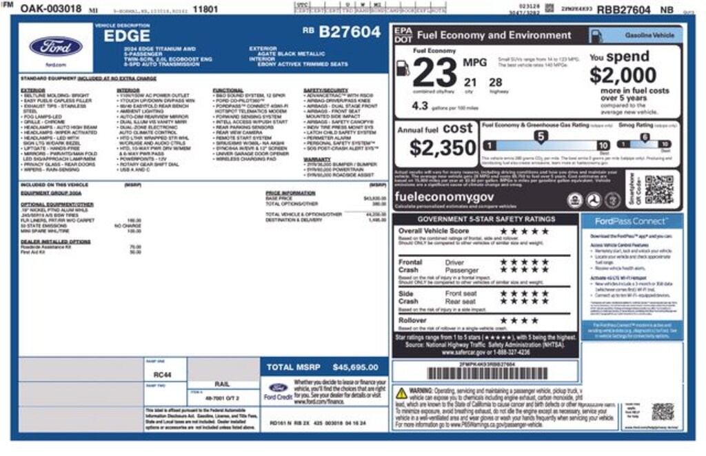 Certified 2024 Ford Edge Titanium SUV