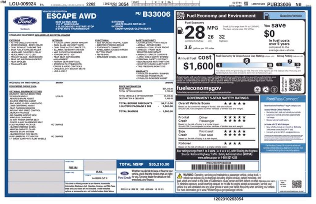 Certified 2023 Ford Escape Active SUV