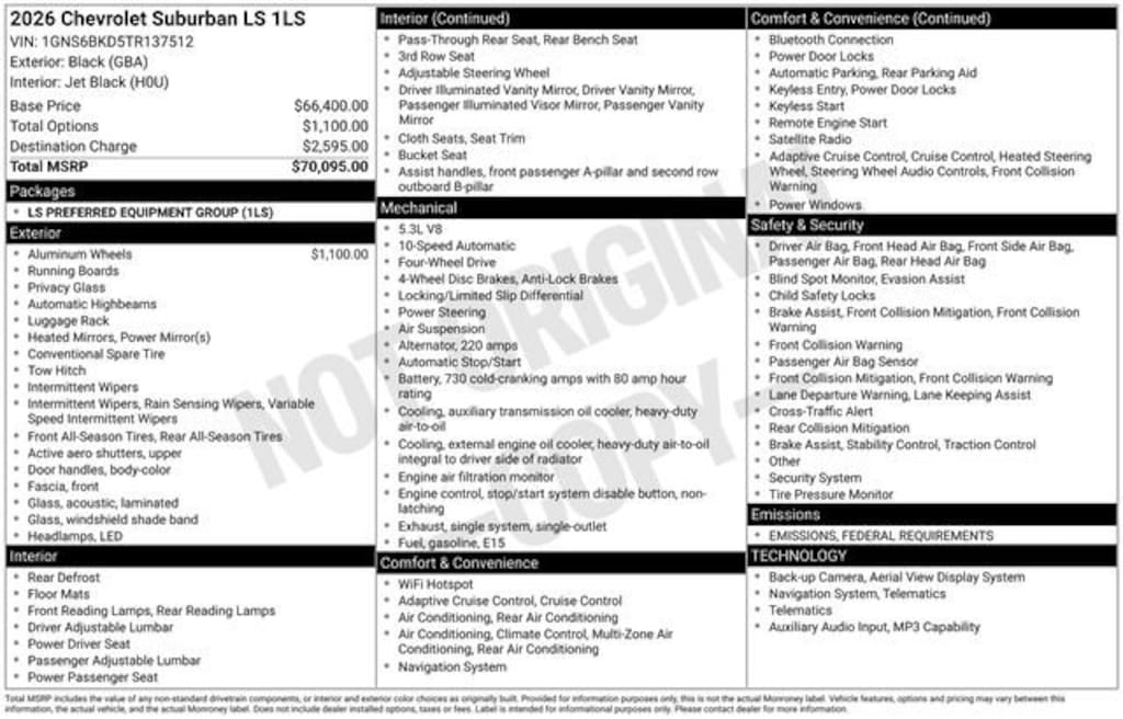 New 2026 Chevrolet Suburban LS SUV