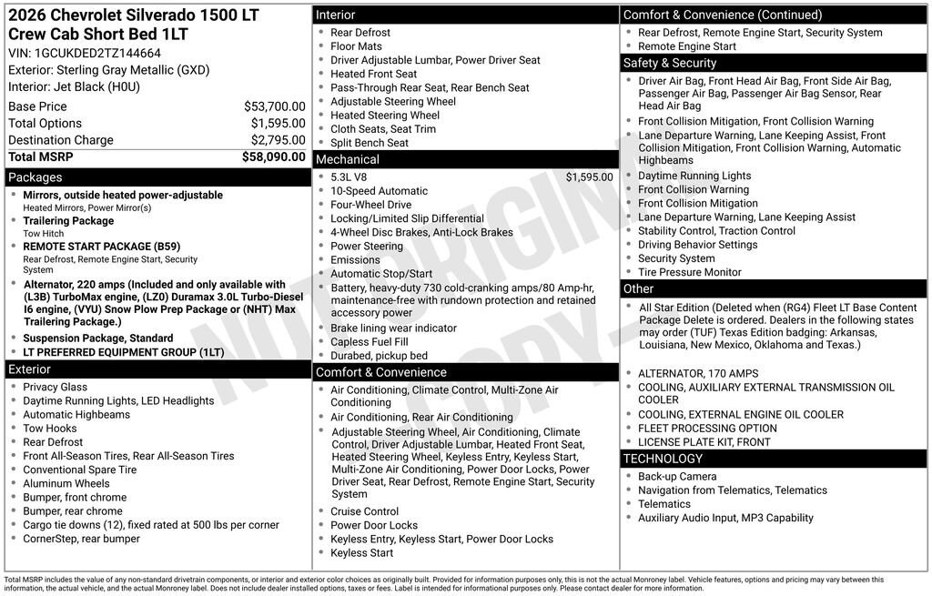 Used 2026 Chevrolet Silverado 1500 LT Truck
