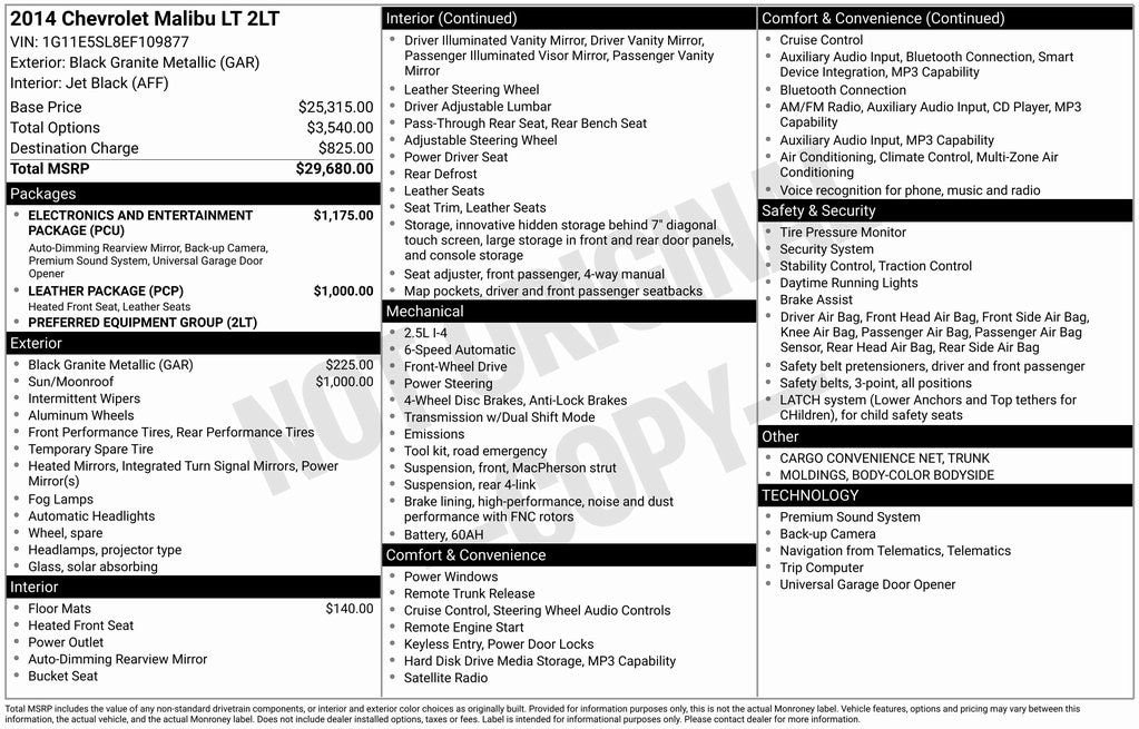 Used 2014 Chevrolet Malibu 2LT with VIN 1G11E5SL8EF109877 for sale in Albion, MI