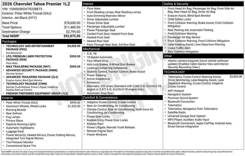 Used 2026 Chevrolet Tahoe Premier SUV