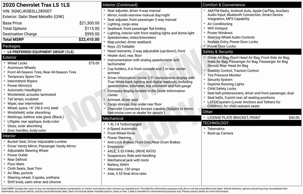 2020 Chevrolet Trax LS