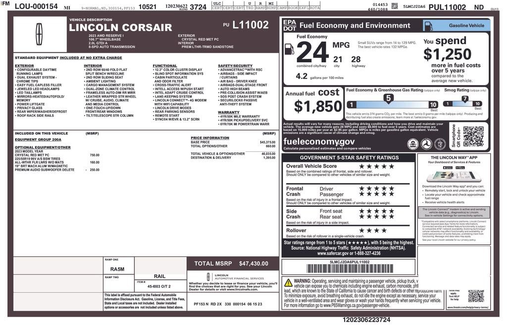 Used 2023 Lincoln Corsair Reserve