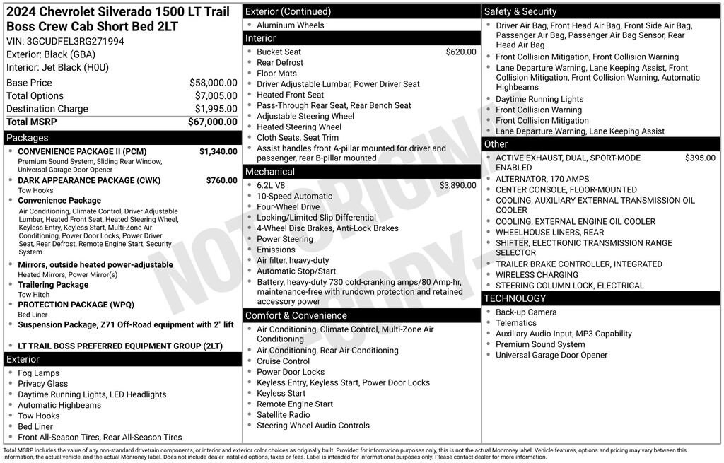 Used 2024 Chevrolet Silverado 1500 LT Trail Boss Truck