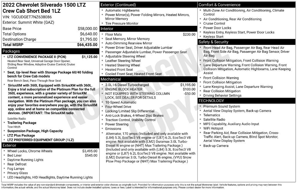 Used 2022 Chevrolet Silverado 1500 LTZ Truck