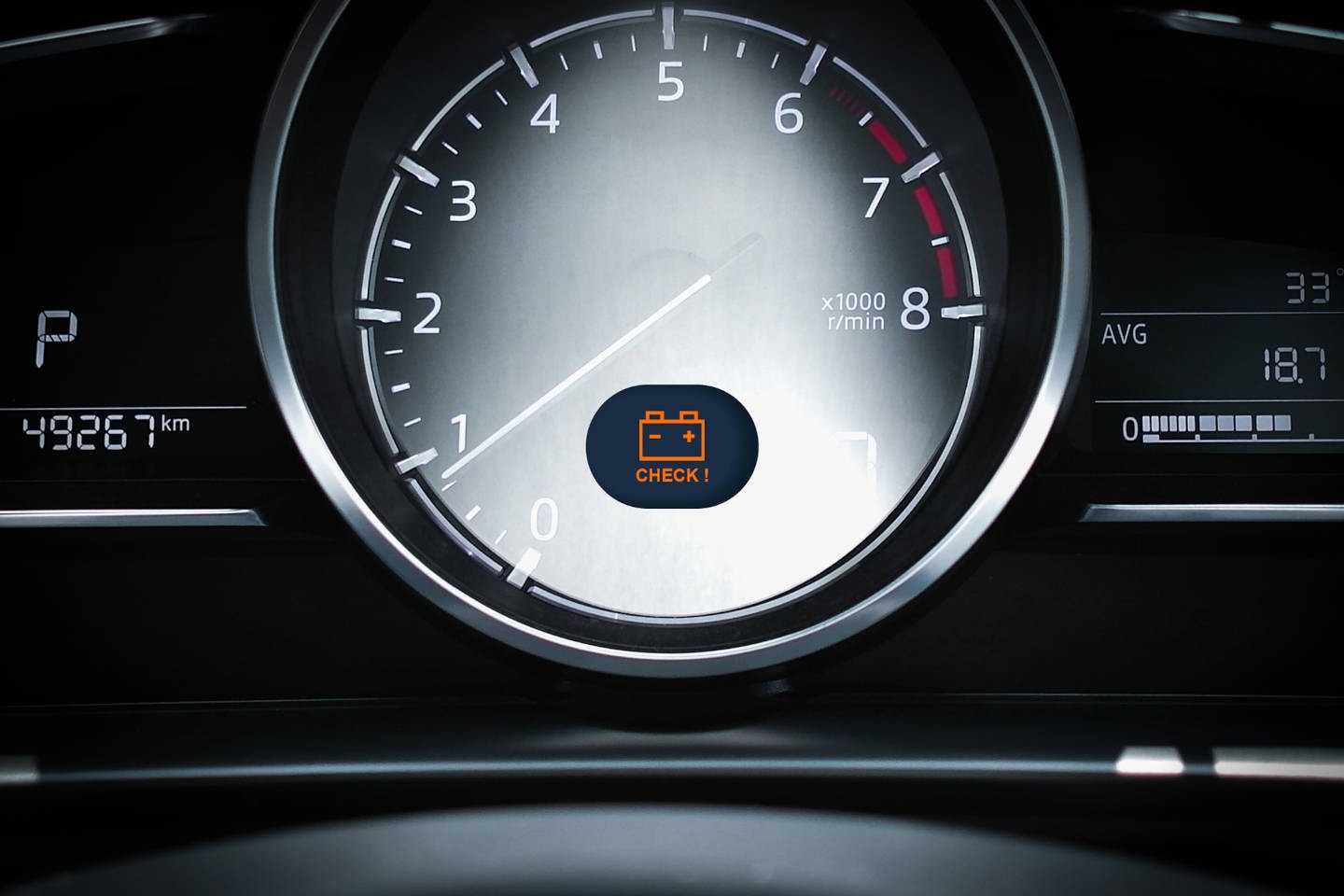 Car battery warning light , battery warning light blinking on odometer dashboard of ca