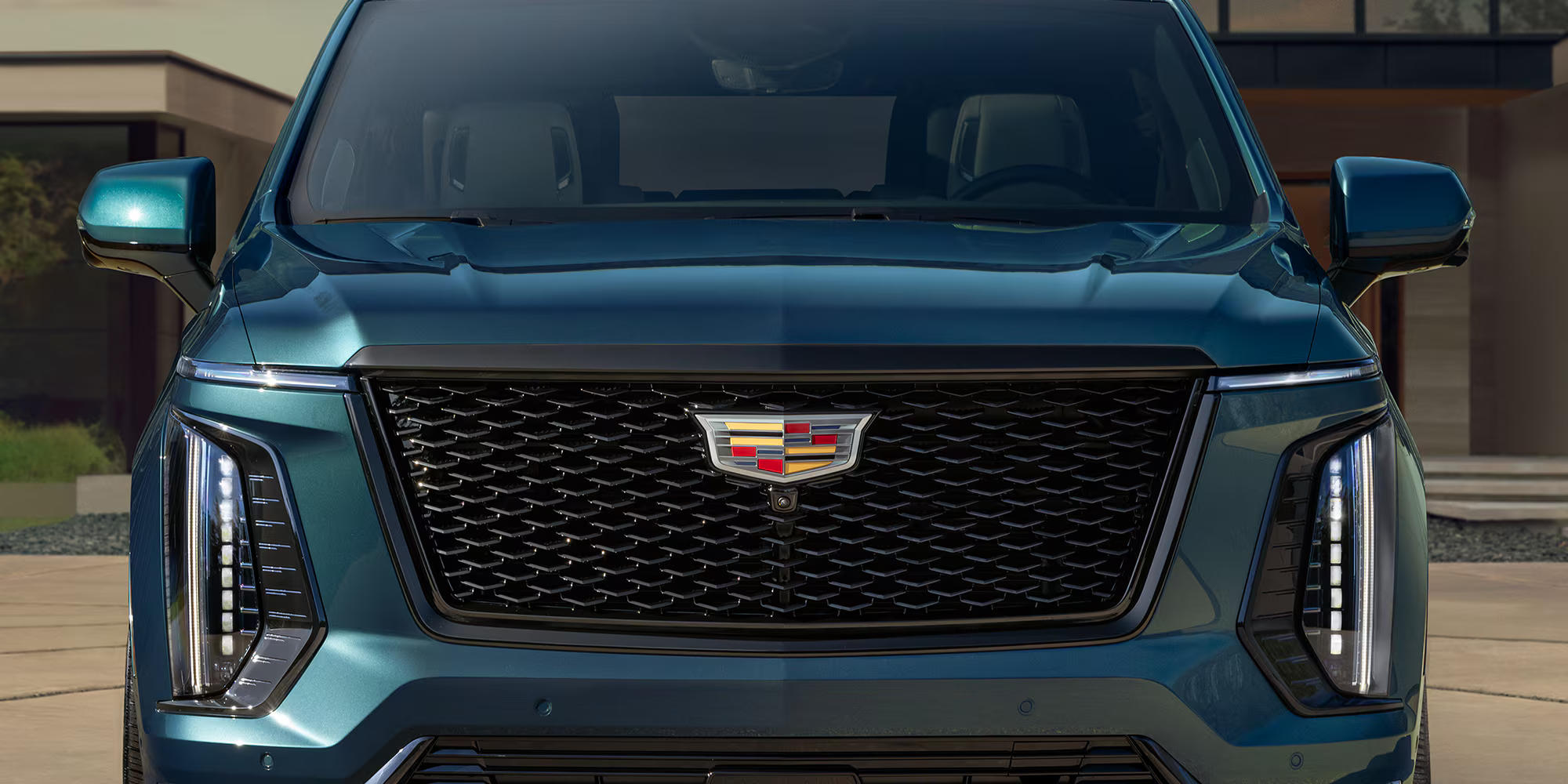 2026 Escalade parked closeup of the front grille