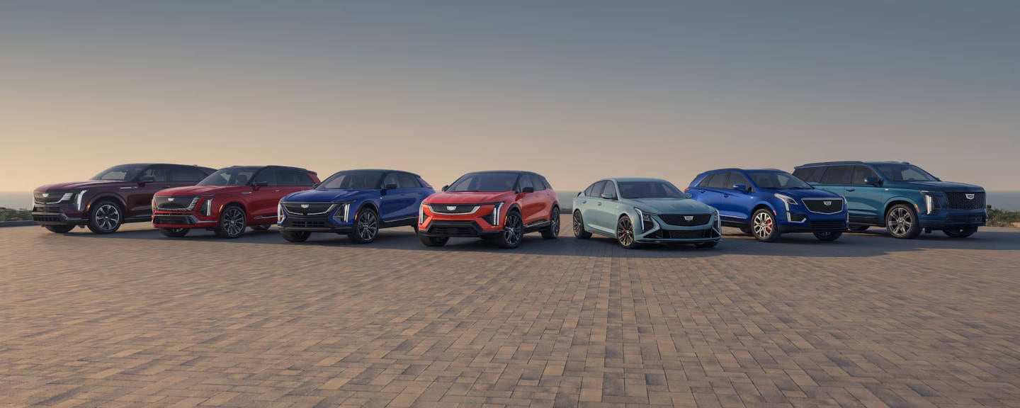 Picture of all Cadillac models parked