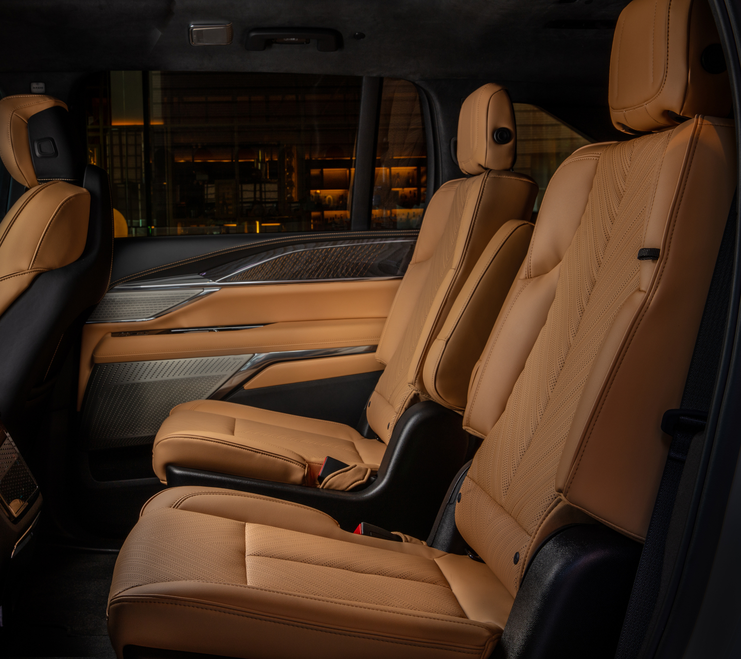 Cadillac Escalade IQ second-row interior with luxury seating