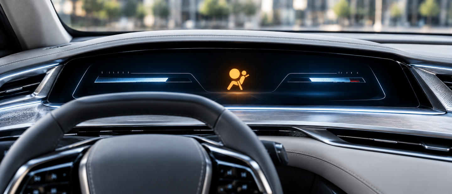 Cadillac airbag readiness warning light on a dashboard