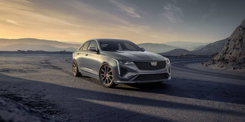 2024 Cadillac CT4-V Blackwing parked in the mountains