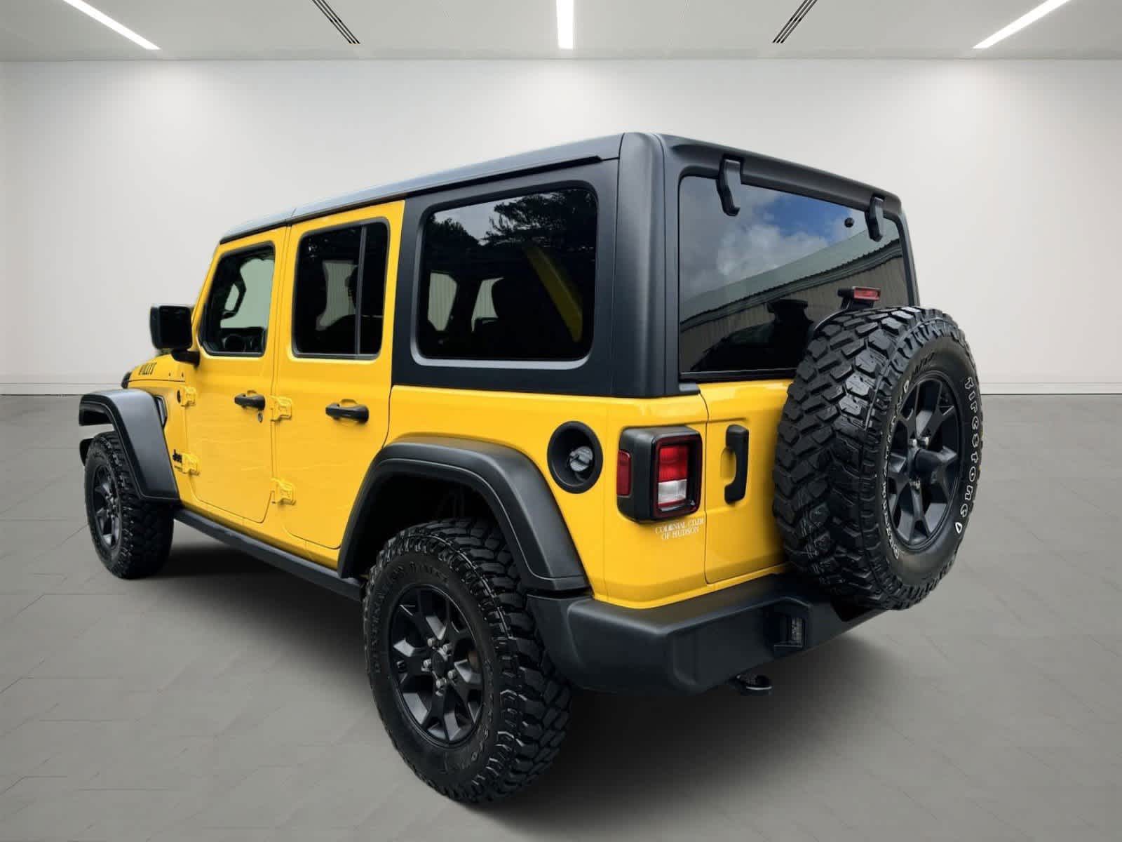 Used 2021 Jeep Wrangler Unlimited Willys with VIN 1C4HJXDN8MW562942 for sale in Hudson, MA