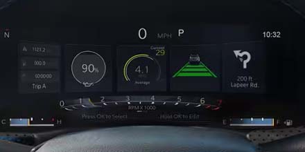 available 10 25-inch digital cluster display