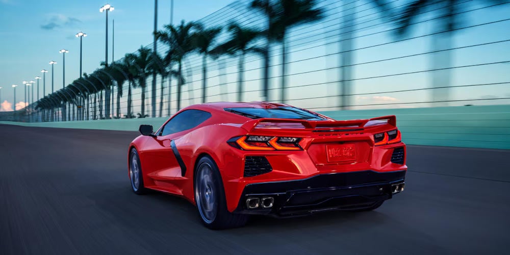 2024 Chevy Corvette driving on a racetrack