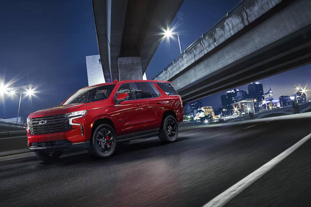 2024 Tahoe driving under an overpass