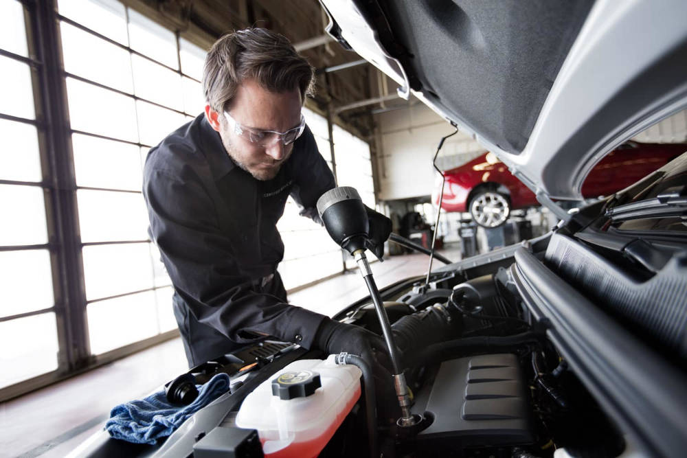 Chevy mechanic working