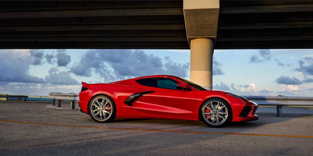 2024 Chevrolet Corvette Stingray parked under an overpass