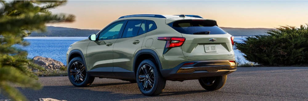 2024 CHEVY TRAX parked with a view of the rear of the car