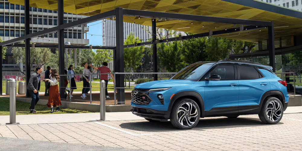 2025 Chevy Trailblazer parked in a city park