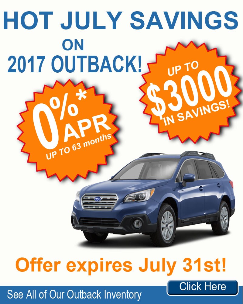 July Outback Specials from Colonial Subaru Colonial Subaru