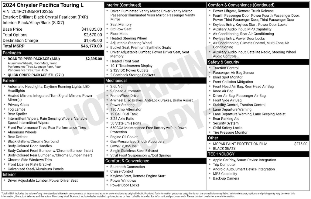 Used 2024 Chrysler Pacifica Touring L Minivan/Van