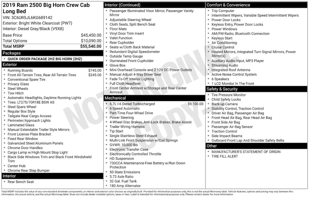 Used 2019 Ram 2500 Big Horn Truck
