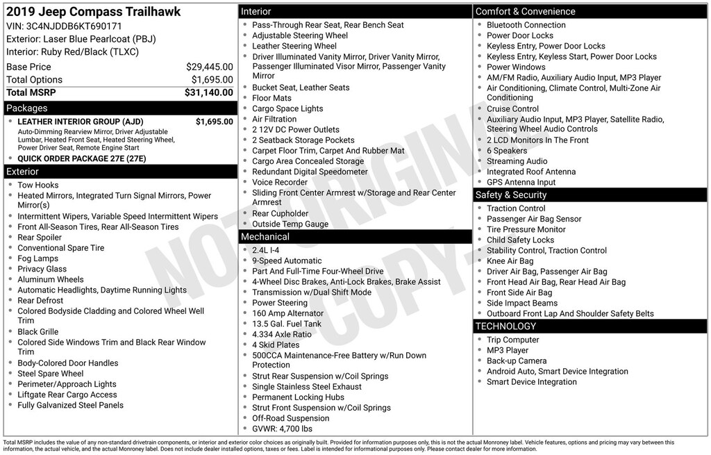 Used 2019 Jeep Compass Trailhawk SUV